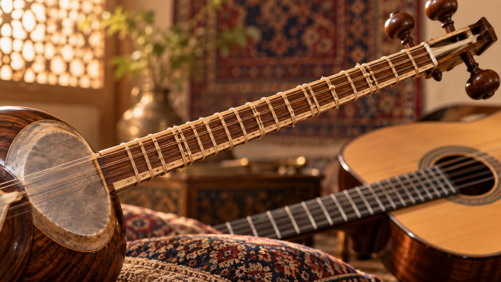 Why Do Persian Instruments Use Movable Frets Instead of Fixed Frets?