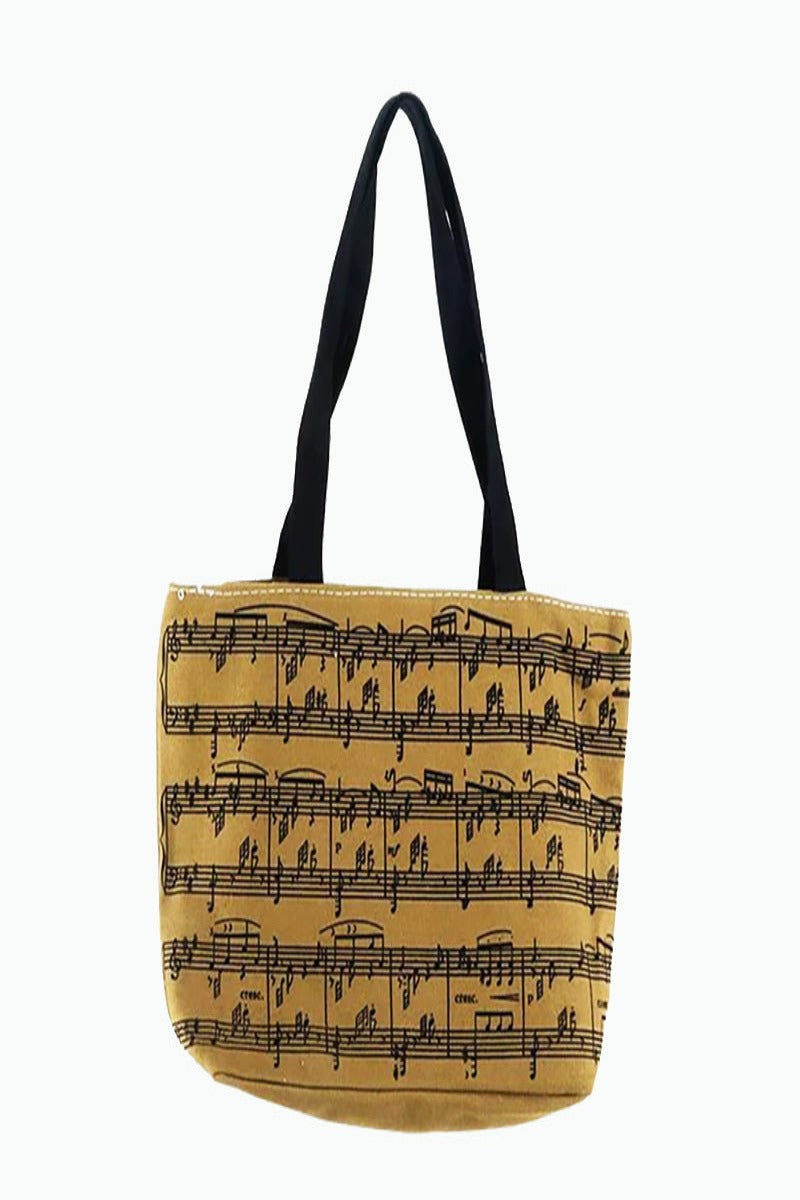 Tote Bag- Music Notes (Beige)